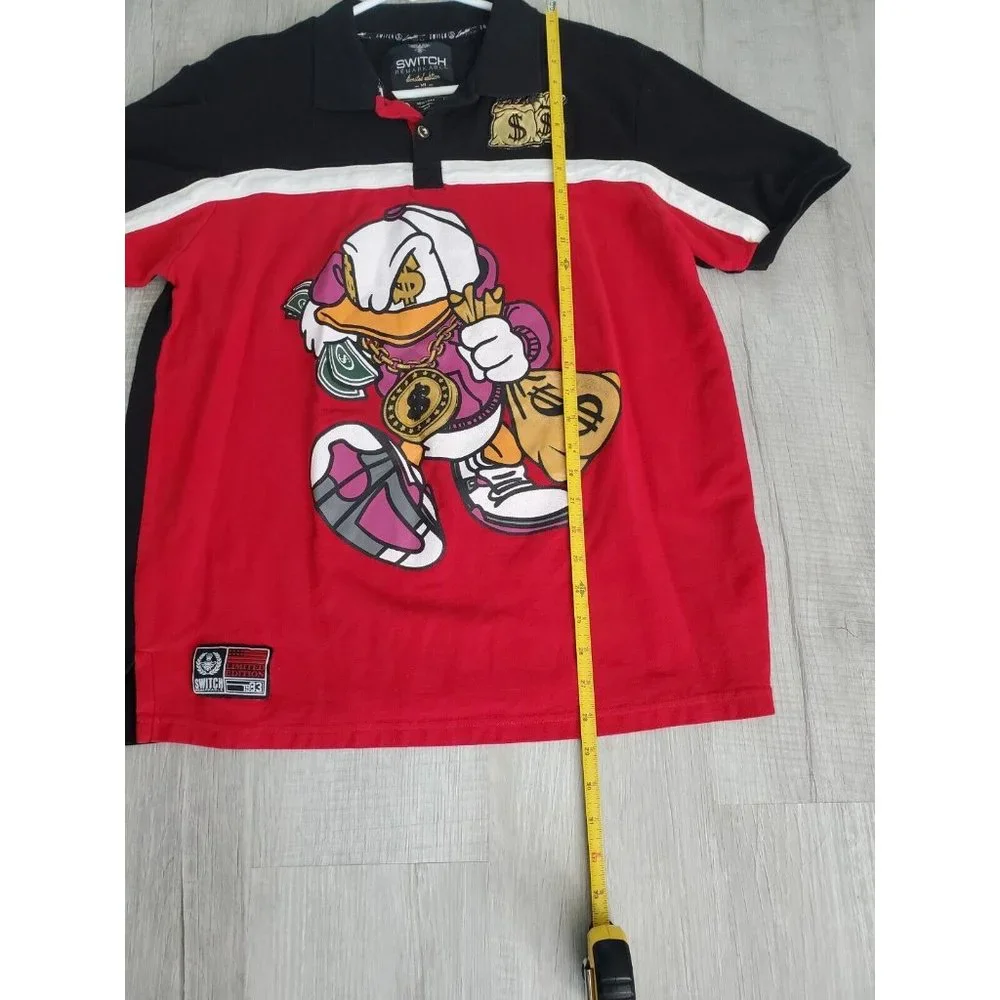 Switch Remarkable Donald Duck with Money sign shortsleeves Polo Sz XL(snuggy)/LG - Picture 8 of 13